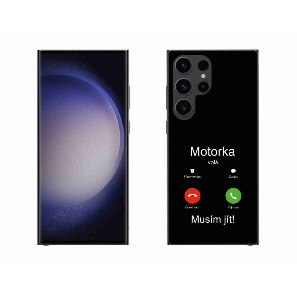 Gélový kryt mmCase na Samsung Galaxy S23 Ultra 5G - motorka volá čierne pozadie