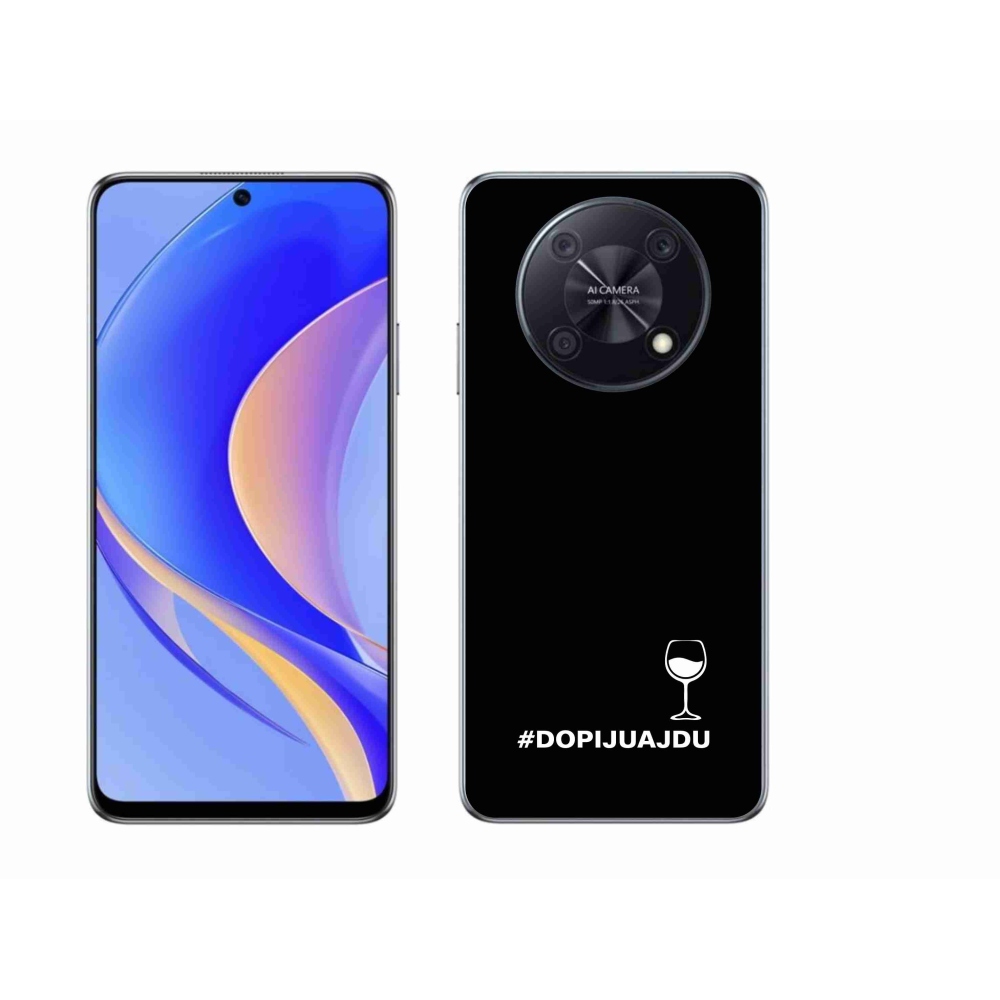 Gélový kryt mmCase na Huawei Nova Y90 - vínny motív čierne pozadie