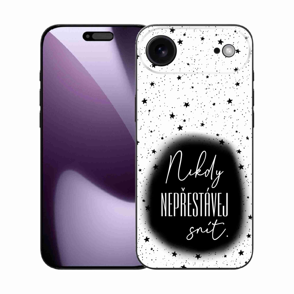 Gélový kryt mmCase na iPhone 17 Air - citát 1 čiernobiele pozadie