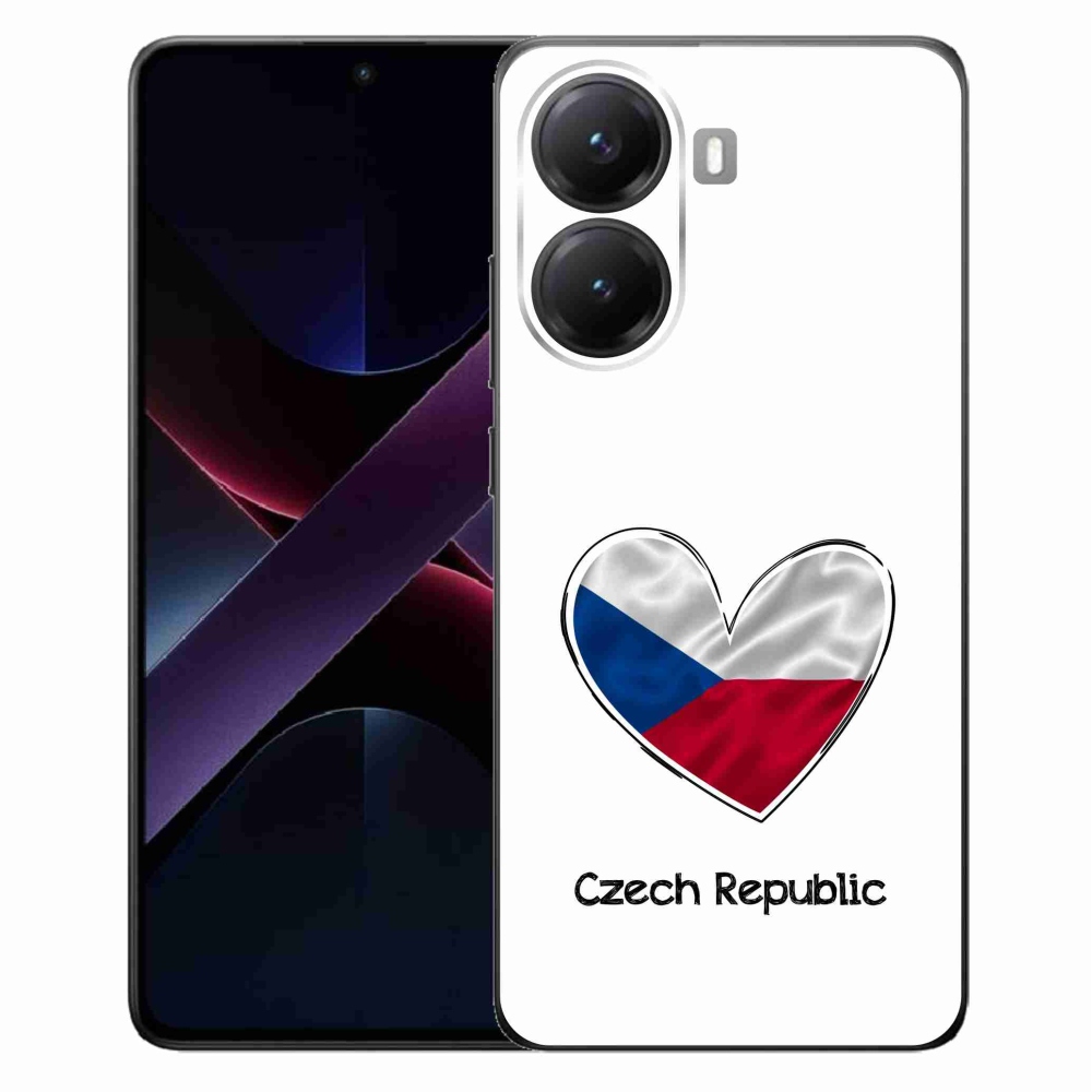 Gélový kryt mmCase na Xiaomi Poco X7 Pro 5G - vlajka srdca biele pozadie