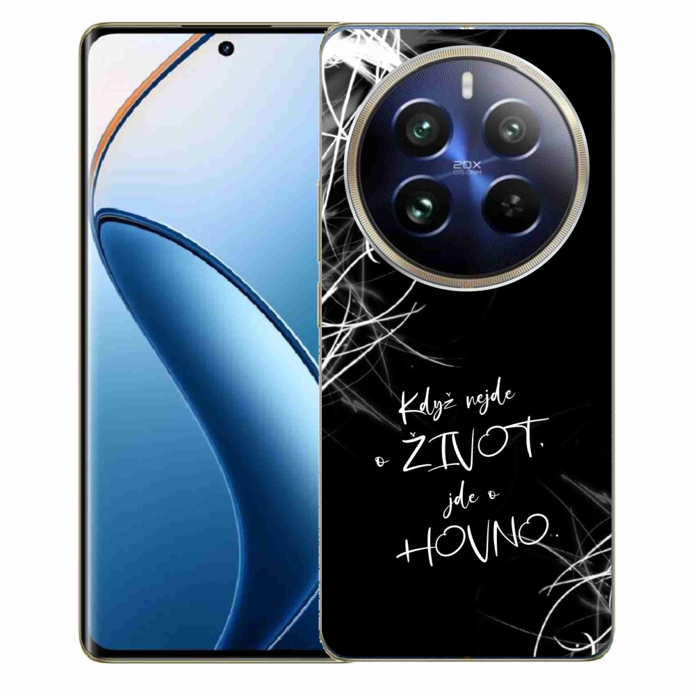 Gélový kryt mmCase na Realme 12 Pro 5G/12 Pro+ 5G - vtipný text 16 čierne pozadie