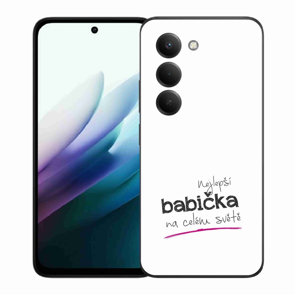 Gélový kryt mmCase na Xiaomi Redmi 15 4G/5G (171mm) - najlepšia babička 4 biele pozadie
