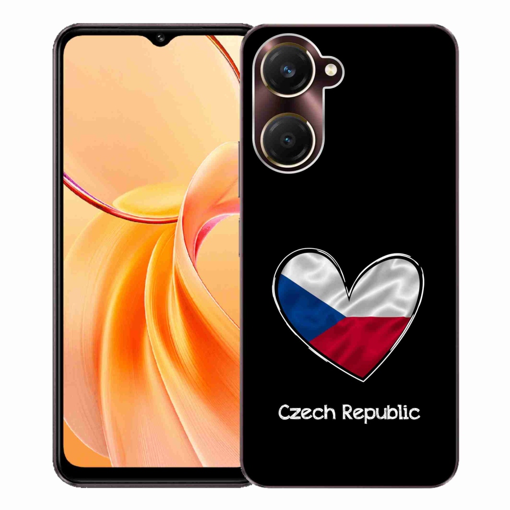 Gélový kryt mmCase na Vivo Y28s 5G - vlajka srdca čierne pozadie