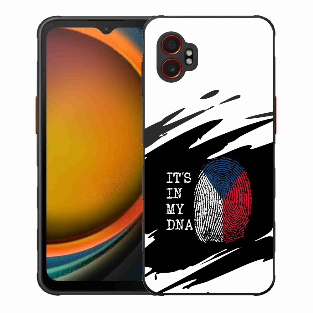 Gélový kryt mmCase na Samsung Galaxy Xcover 7 Pro - vlajka odtlačok prsta čiernobiele pozadie
