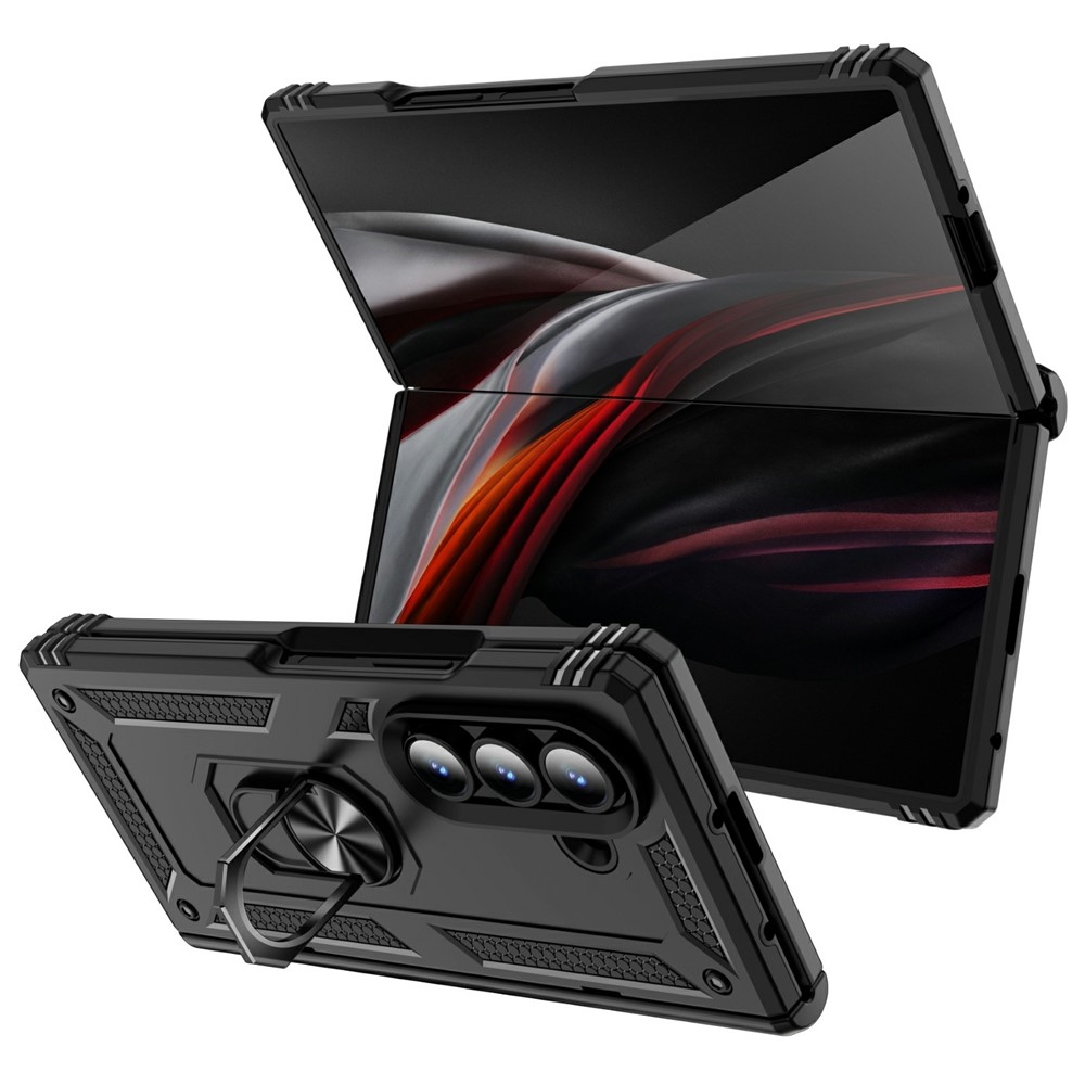 Ring odolný kryt na Samsung Galaxy Z Fold7 5G - čierny