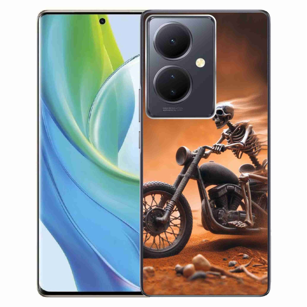 Gélový kryt mmCase na Vivo V29 Lite 5G - kostra na motorke