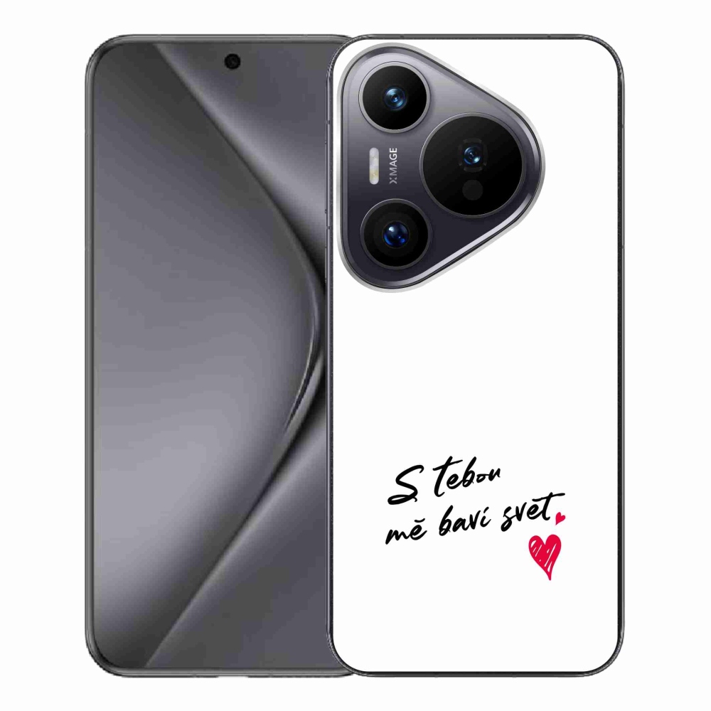 Gélový kryt mmCase na Huawei Pura 70 Pro - zamilovaný text 1 biele pozadie