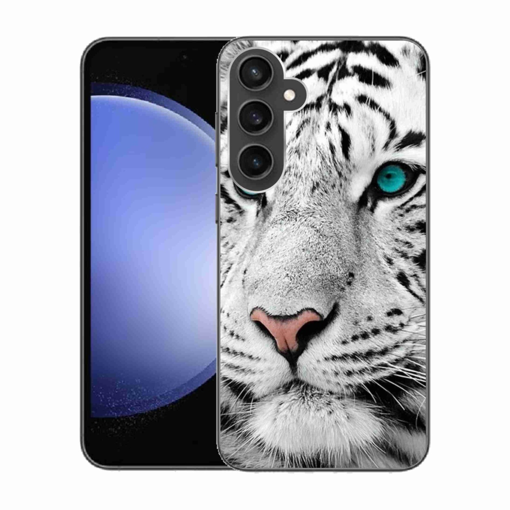 Gélový kryt mmCase na Samsung Galaxy S23 FE - biely tiger