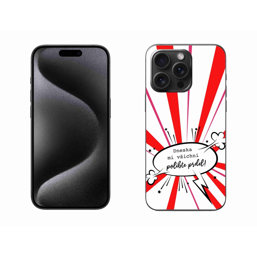 Gélový kryt mmCase na iPhone 15 Pro Max - vtipný text 15 biele pozadie