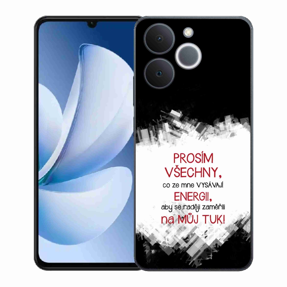 Gélový kryt mmCase na Realme Note 70T - vtipný text 1 červený