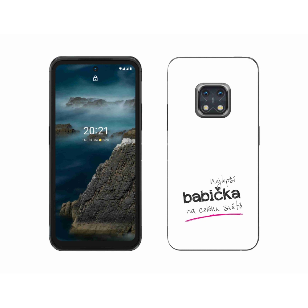 Gélový kryt mmCase na Nokia XR20 - najlepšia babička 4 biele pozadie