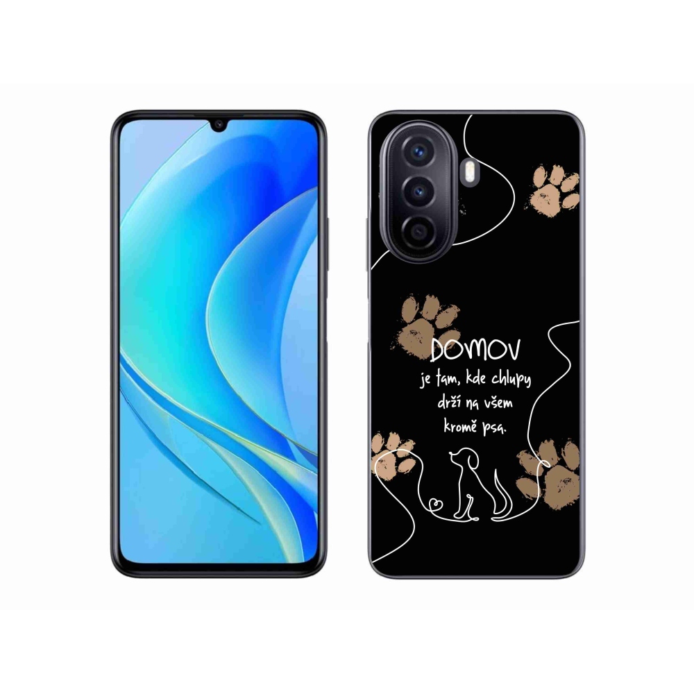 Gélový kryt mmCase na Huawei Nova Y70 - psí motív čierne pozadie