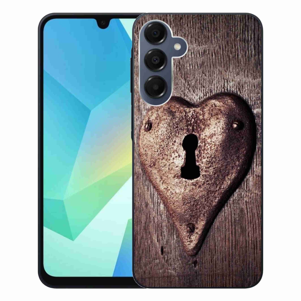 Gélový kryt mmCase na Samsung Galaxy A16 4G/5G - zámok v tvare srdca