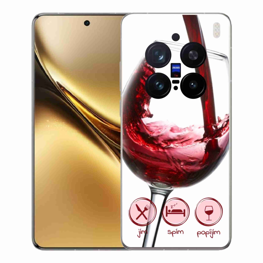Gélový kryt mmCase na Vivo X200 Pro 5G - pohár vína červené