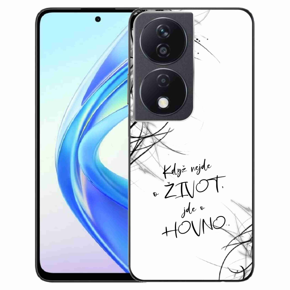 Gélový kryt mmCase na Honor X7b/Honor 90 Smart - vtipný text 16 biele pozadie