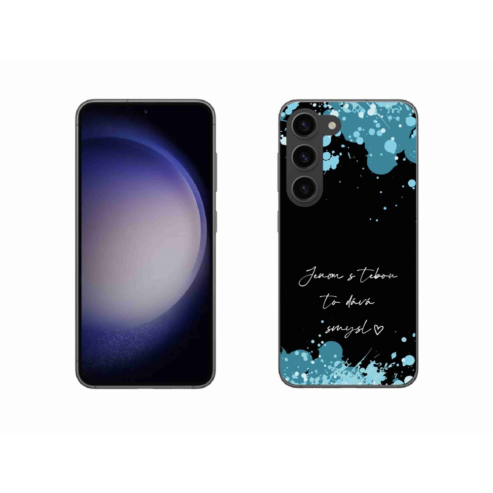 Gélový kryt mmCase na Samsung Galaxy S23 5G - zamilovaný text čierne pozadie