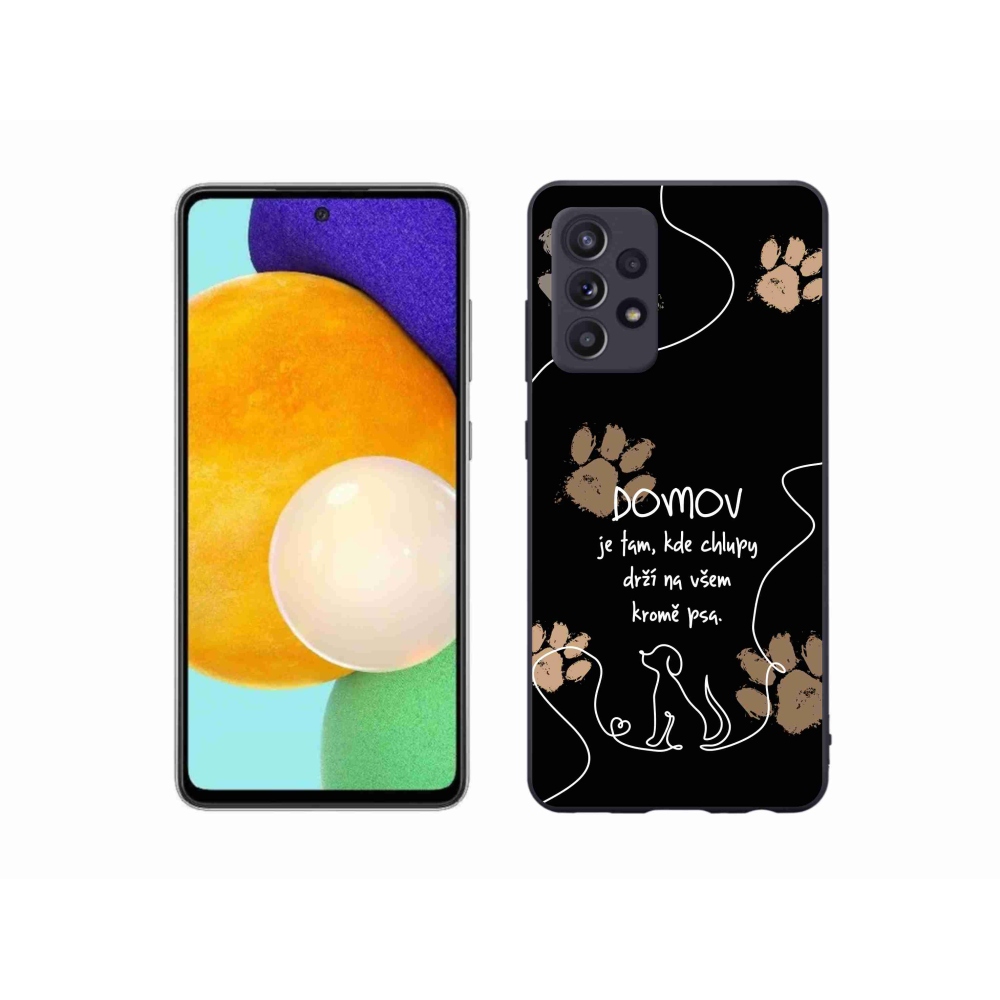 Gélový kryt mmCase na Samsung Galaxy A52/A52 5G - psí motív čierne pozadie