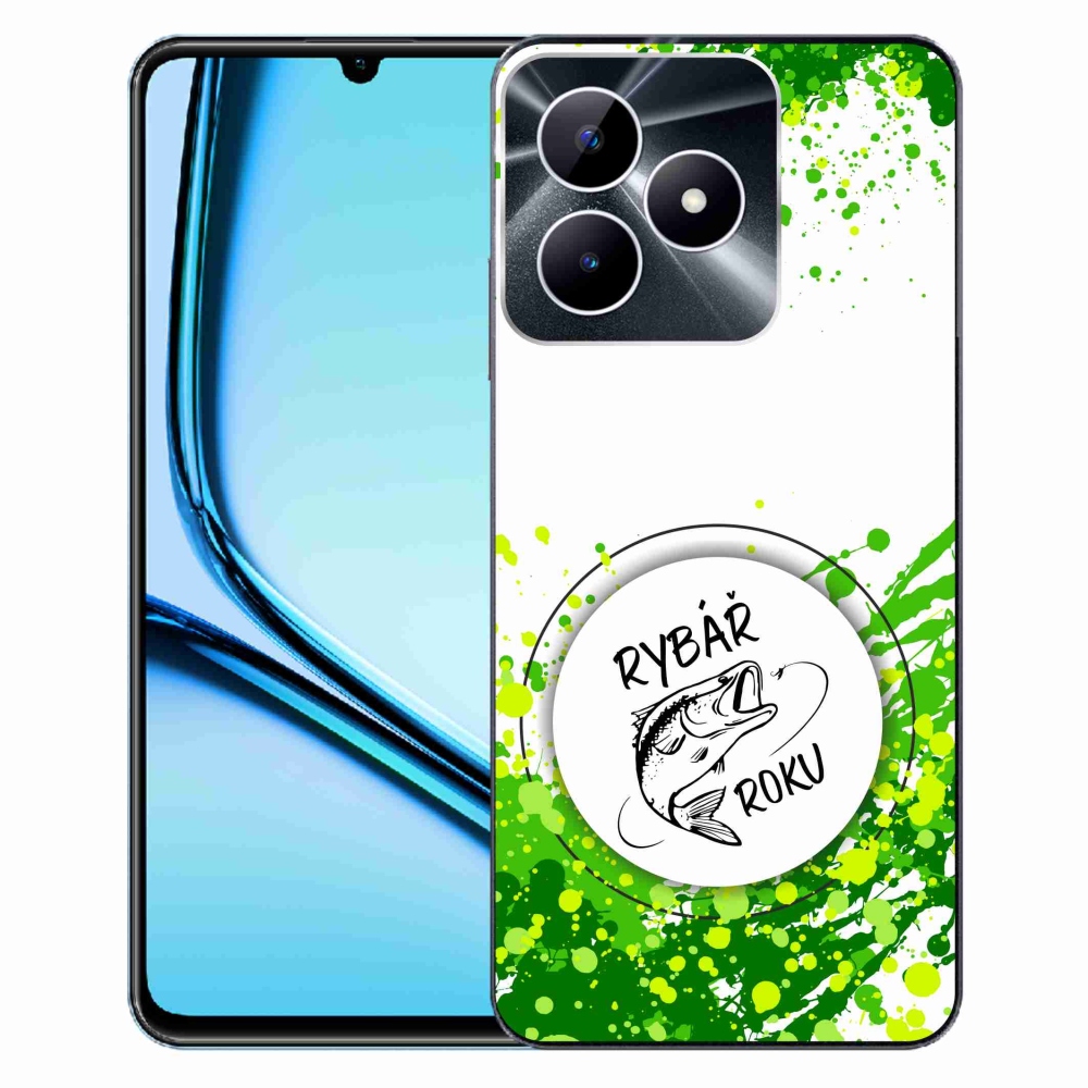 Gélový kryt mmCase na Realme Note 50 - rybár roku biele pozadie