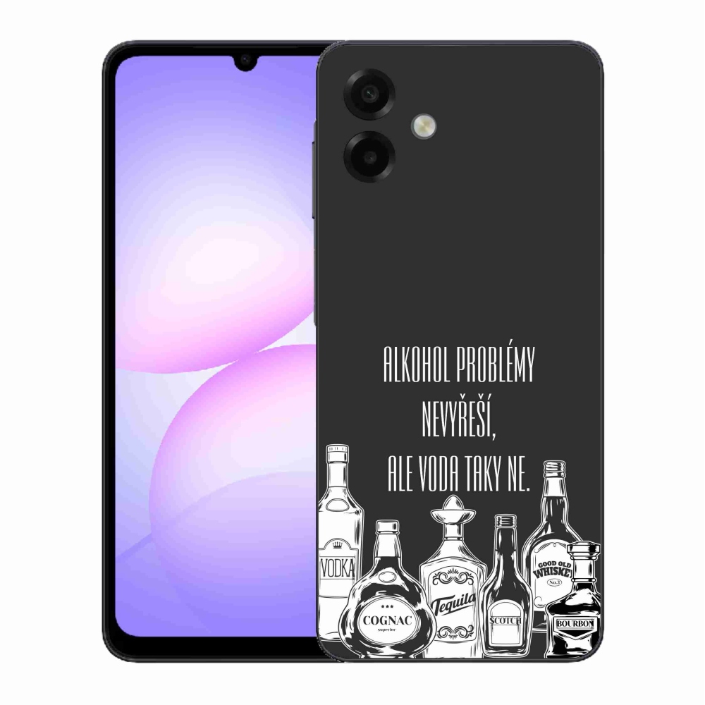 Gélový kryt mmCase na Samsung Galaxy A07 4G - vtipný text čierne pozadie