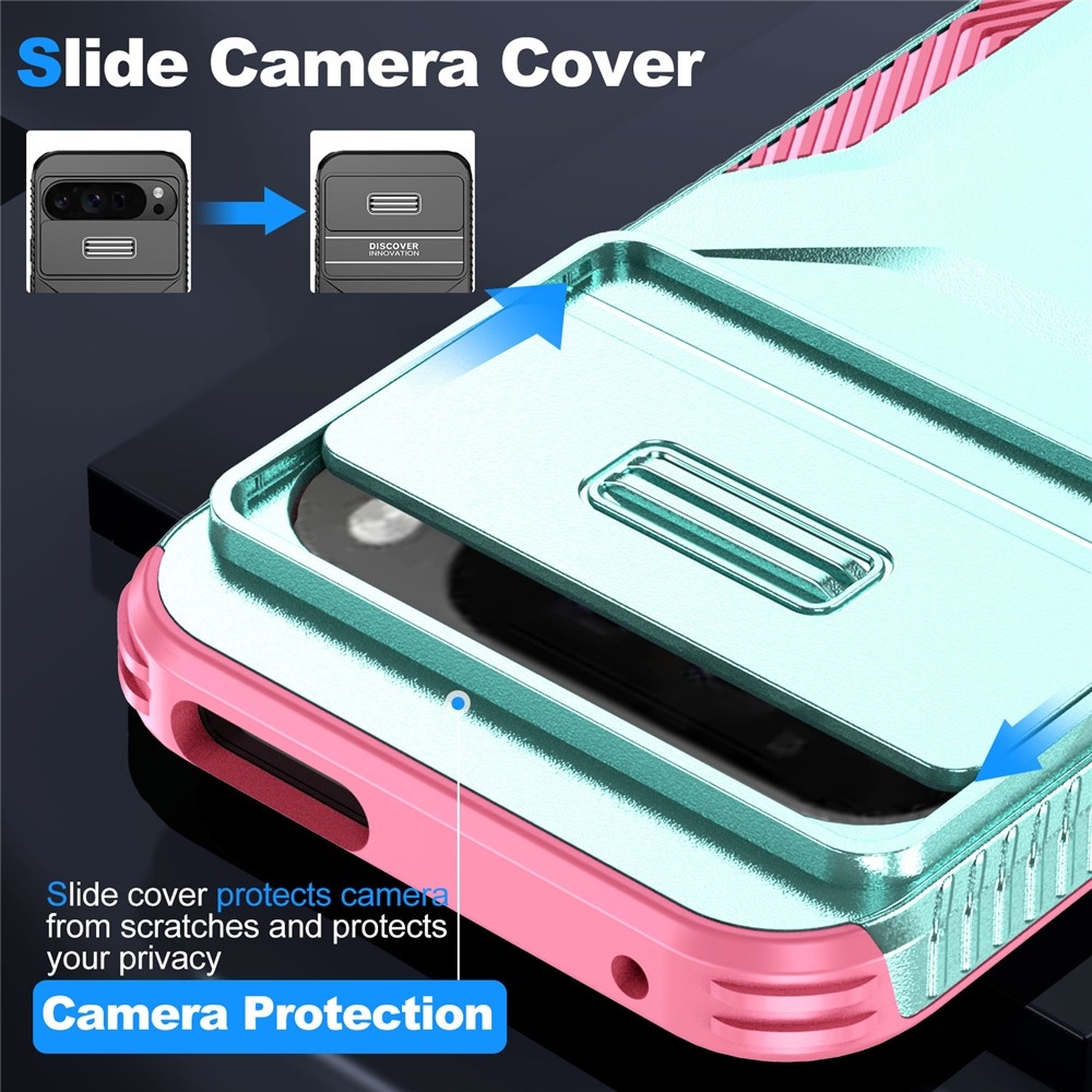 Lid odolný kryt na Google Pixel 10 Pro XL - modrozelený/ružový