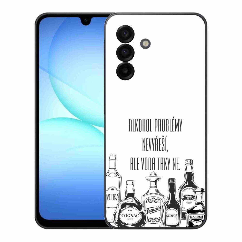 Gélový kryt mmCase na Samsung Galaxy A17 4G/5G - vtipný text biele pozadie