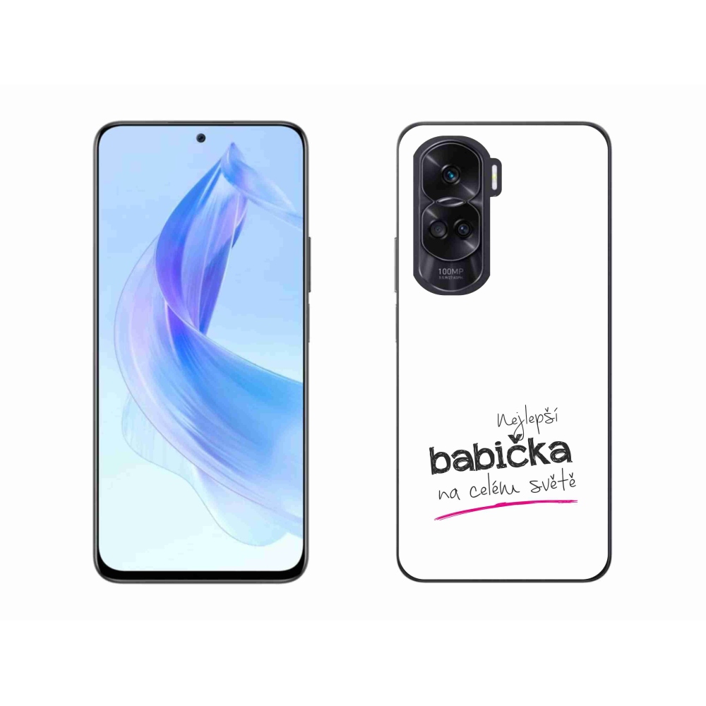 Gélový kryt mmCase na Honor 90 Lite - najlepšia babička 4 biele pozadie