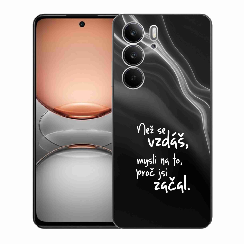Gélový kryt mmCase na Realme C75 - citát 2 čierne pozadie