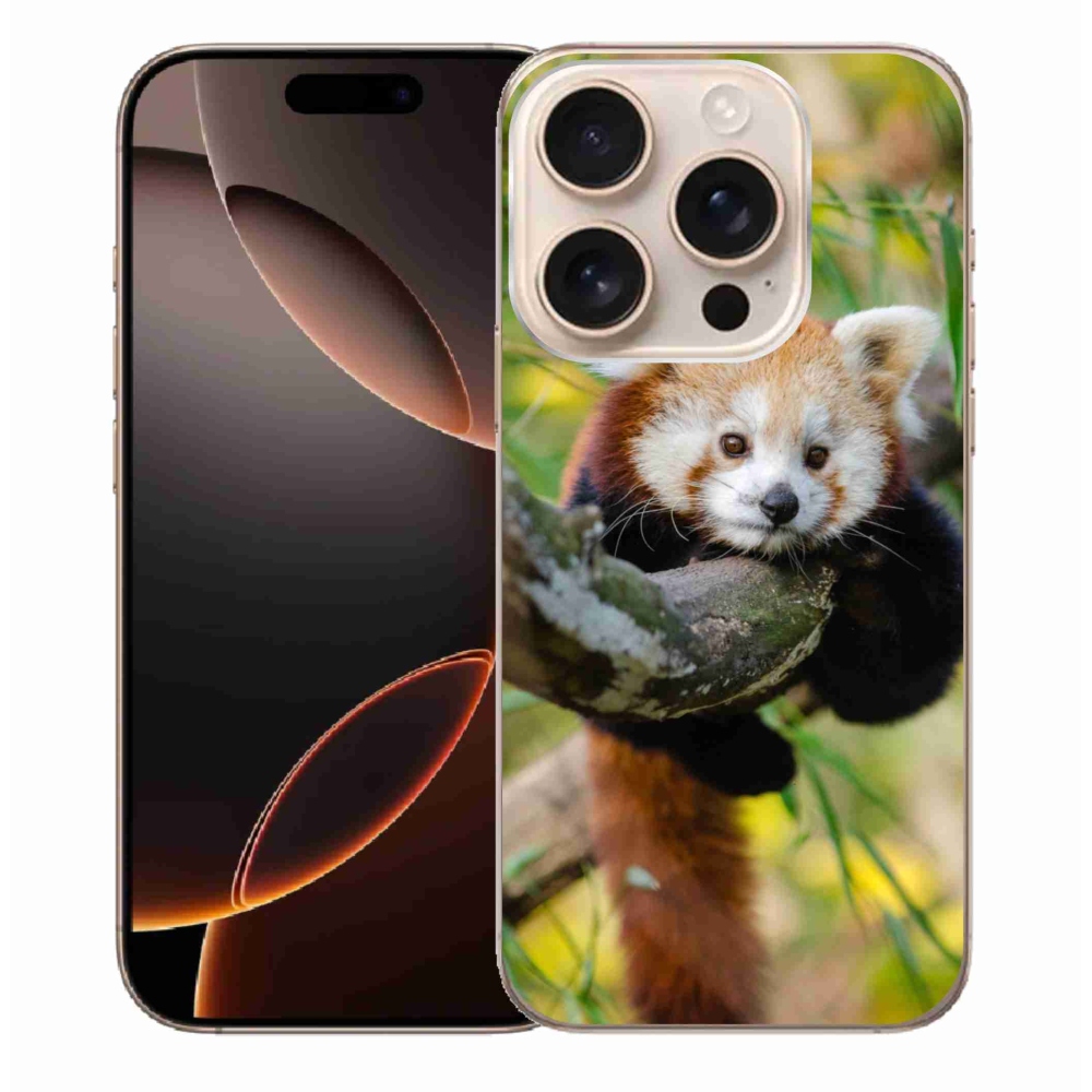 Gélový kryt mmCase na iPhone 16 Pro Max - panda červená