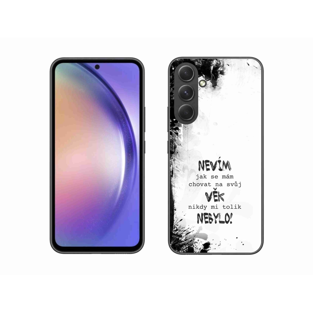 Gélový kryt mmCase na Samsung Galaxy A54 5G - vtipný text 14 biele pozadie
