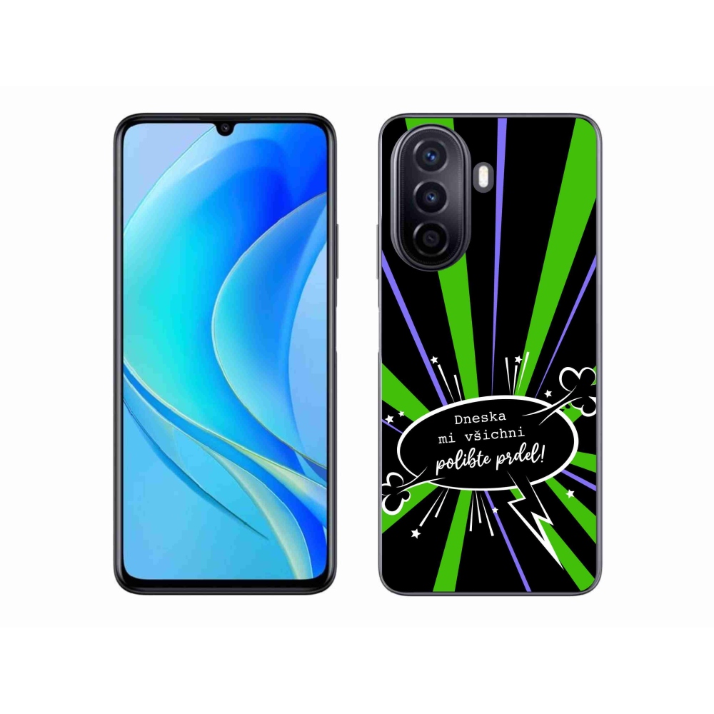 Gélový kryt mmCase na Huawei Nova Y70 - vtipný text 15 čierne pozadie