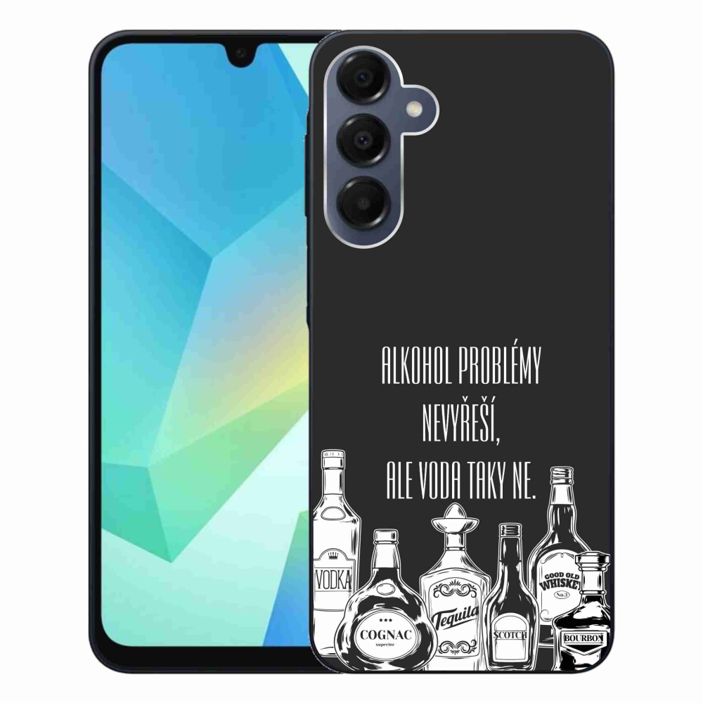 Gélový kryt mmCase na Samsung Galaxy A16 4G/5G - vtipný text čierne pozadie