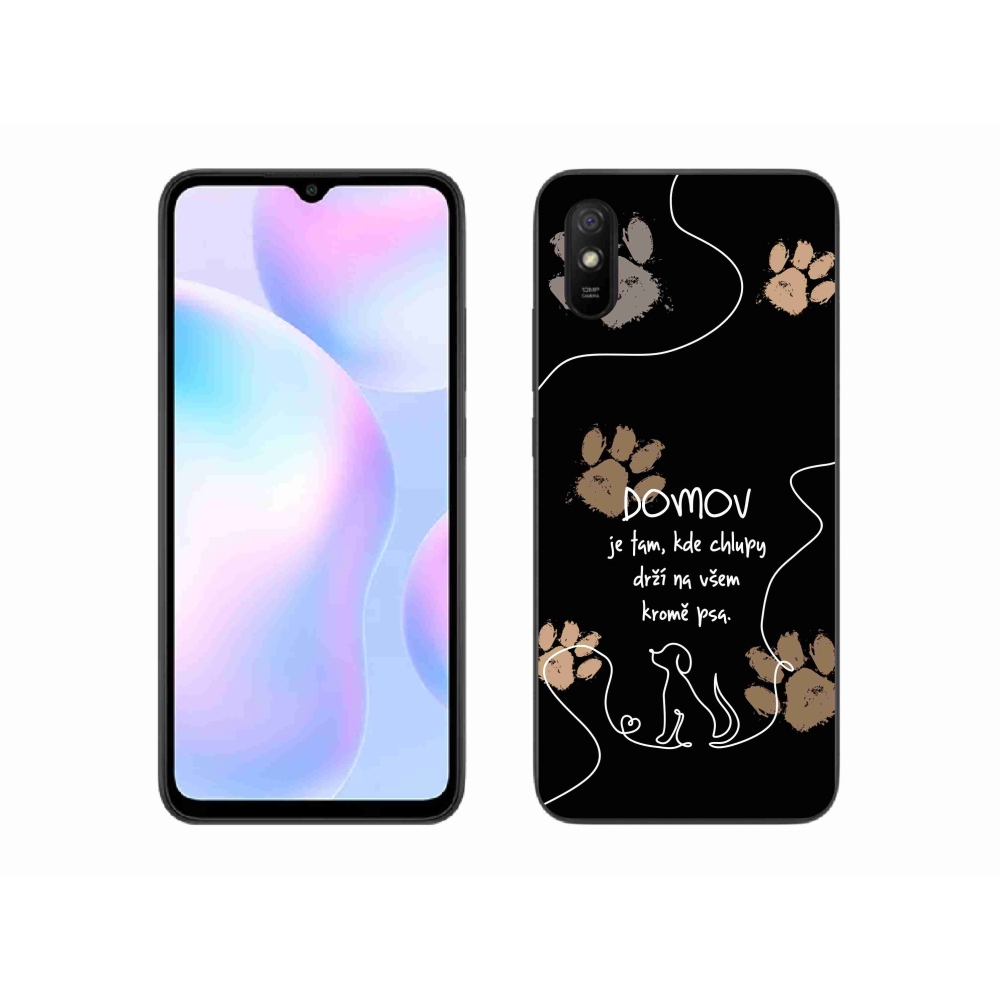 Gélový kryt mmCase na Xiaomi Redmi 9AT - psí motív čierne pozadie