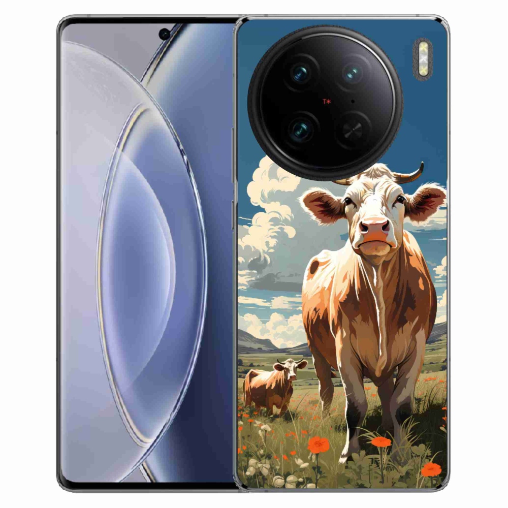 Gélový kryt mmCase na Vivo X90 Pro - kravy na lúke