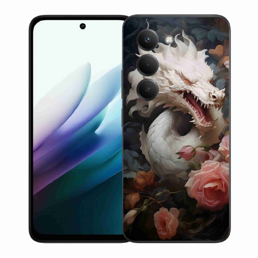 Gélový kryt mmCase na Xiaomi Redmi 15 4G/5G (171mm) - biely drak