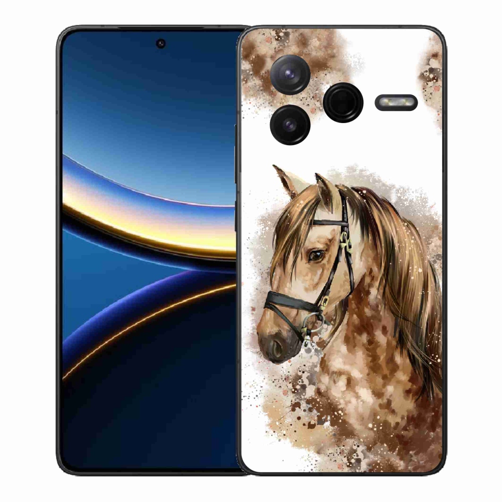 Gélový kryt mmCase na Xiaomi Poco F7 Pro - hnedý kreslený kôň