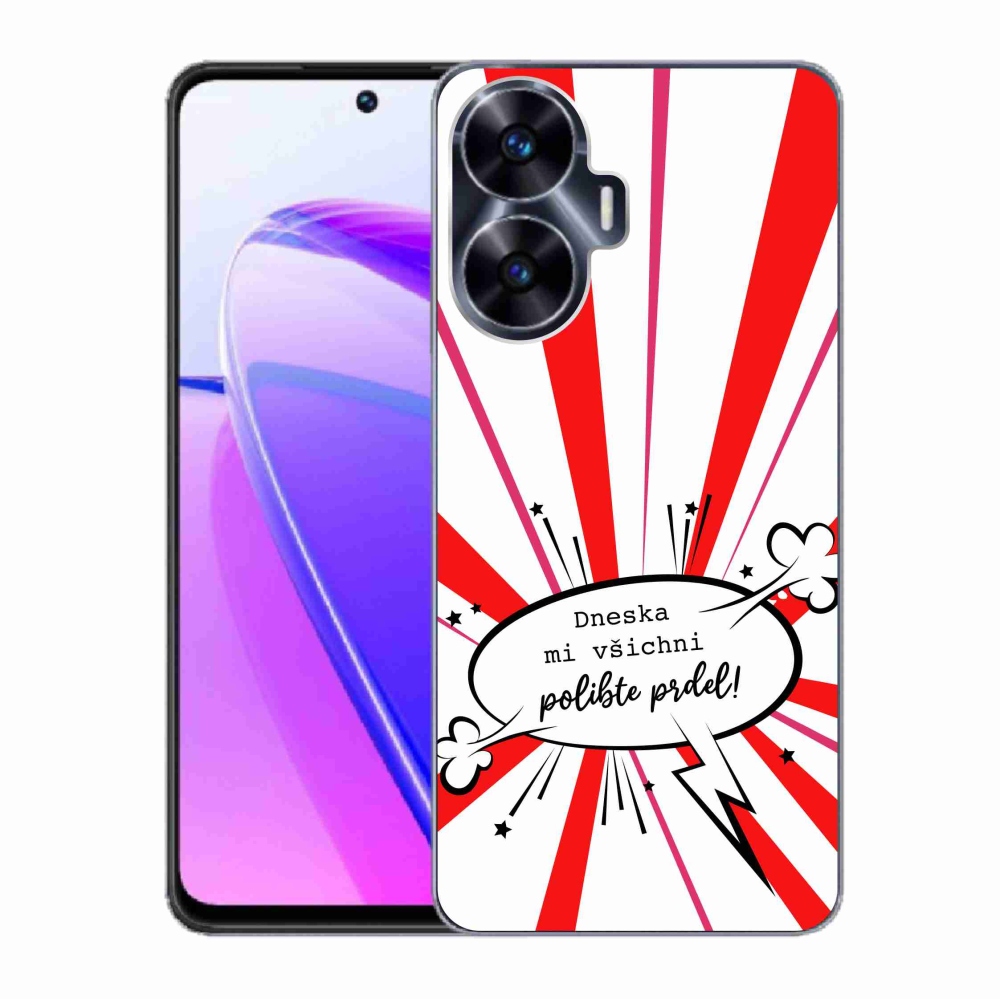 Gélový kryt mmCase na Realme C55 - vtipný text 15 biele pozadie