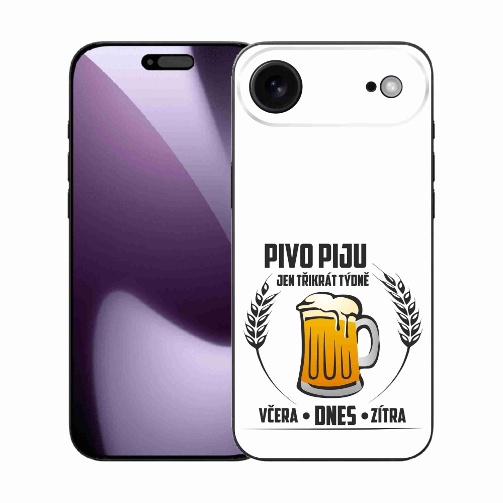 Gélový kryt mmCase na iPhone 17 Air - pivný motív biele pozadie