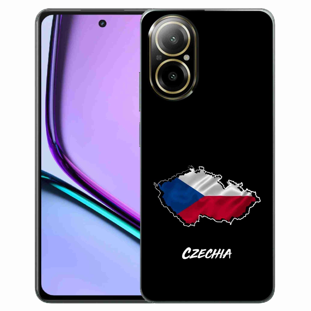 Gélový kryt mmCase na Realme C67 - Czechia čierne pozadie