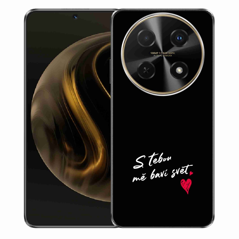 Gélový kryt mmCase na Huawei Nova 12i - zamilovaný text 1 čierne pozadie