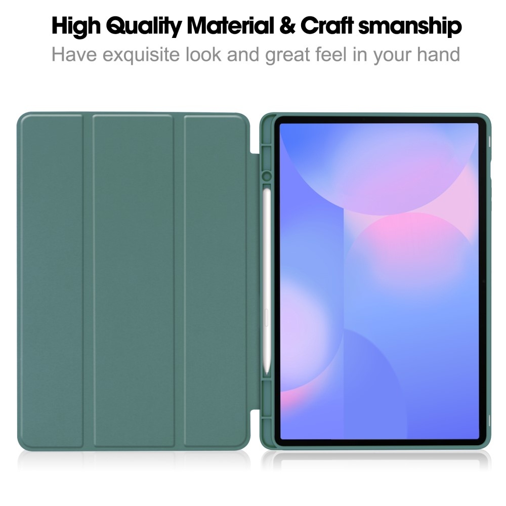 Cases chytré zatváracie púzdro na Samsung Galaxy Tab S10 FE+ - tmavozelené