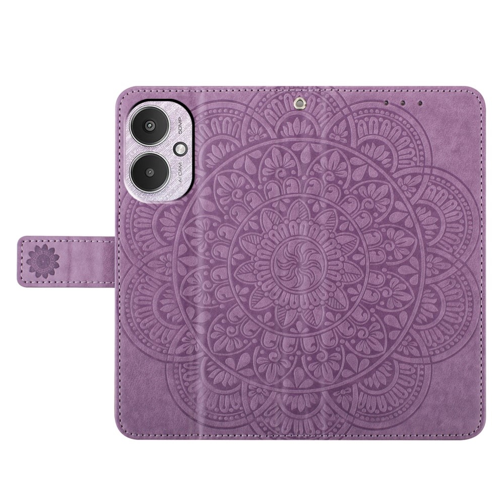 Mandala knižkové púzdro na Xiaomi Redmi 13C 5G - fialové