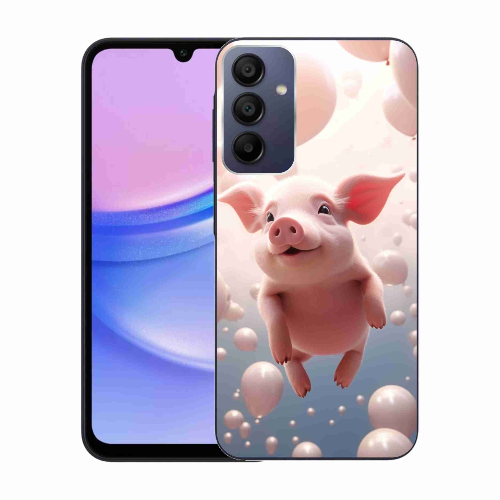 Gélový kryt mmCase na Samsung Galaxy A15 4G/5G - prasiatko s balónikmi