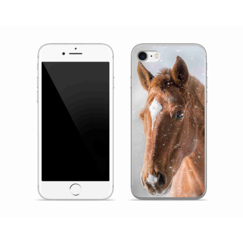 Gélový kryt mmCase na iPhone SE (2020) - hnedý kôň 2