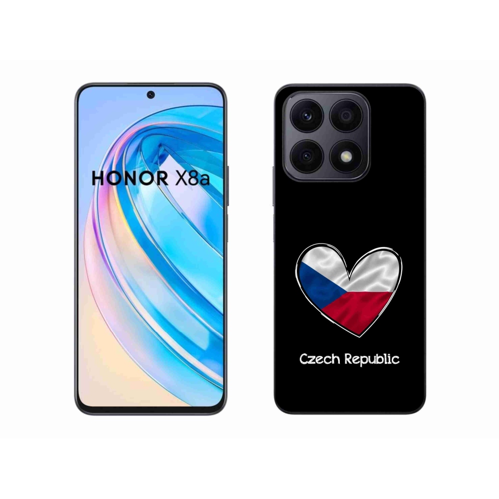 Gélový kryt mmCase na Honor X8a - vlajka srdca čierne pozadie