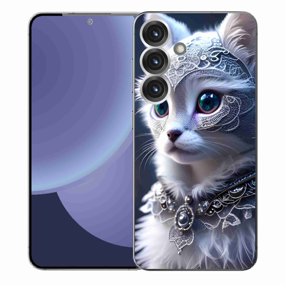 Gélový kryt mmCase na Samsung Galaxy S25+ - biela mačka