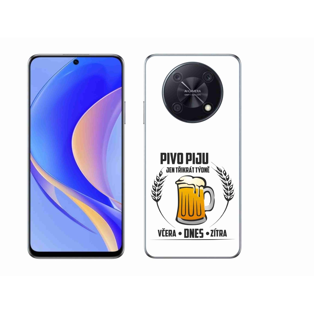Gélový kryt mmCase na Huawei Nova Y90 - pivný motív biele pozadie