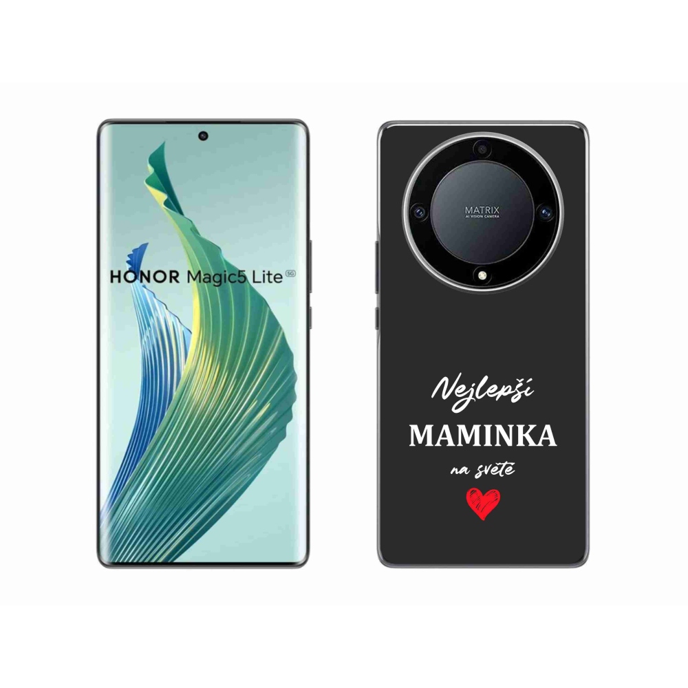 Gélový kryt mmCase na Honor Magic 5 Lite 5G - najlepšia mamička 1 čierne pozadie