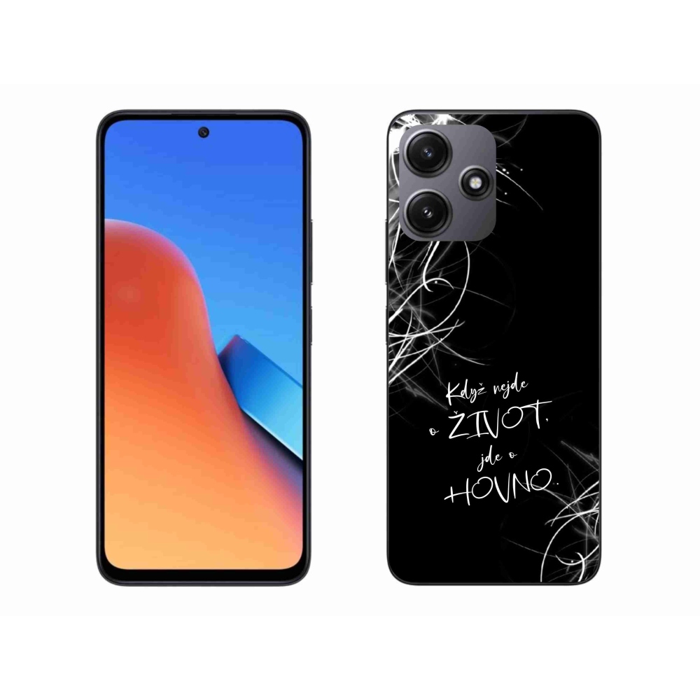 Gélový kryt mmCase na Xiaomi Redmi 12 5G - vtipný text 16 čierne pozadie
