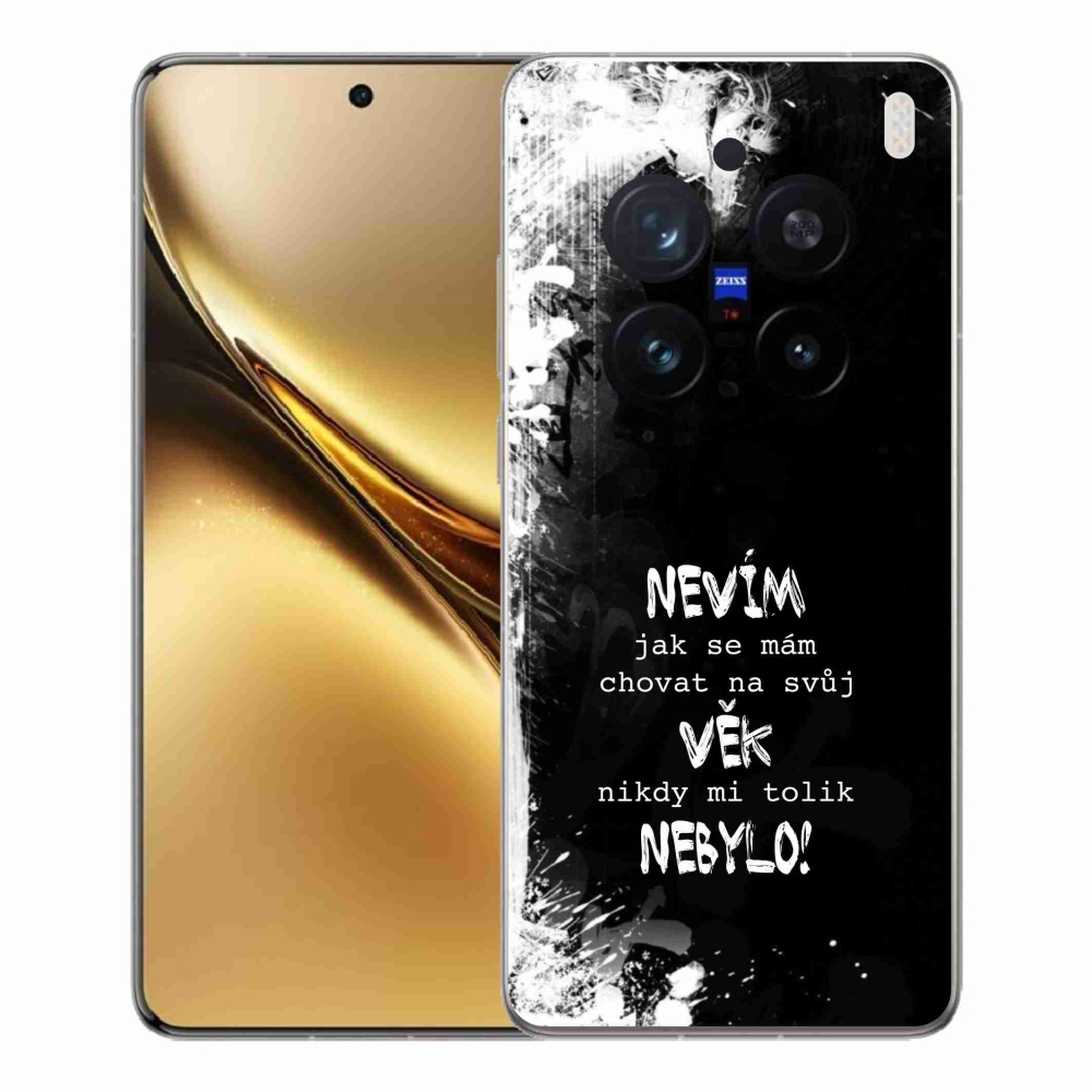 Gélový kryt mmCase na Vivo X200 Pro 5G - vtipný text 14 čierne pozadie
