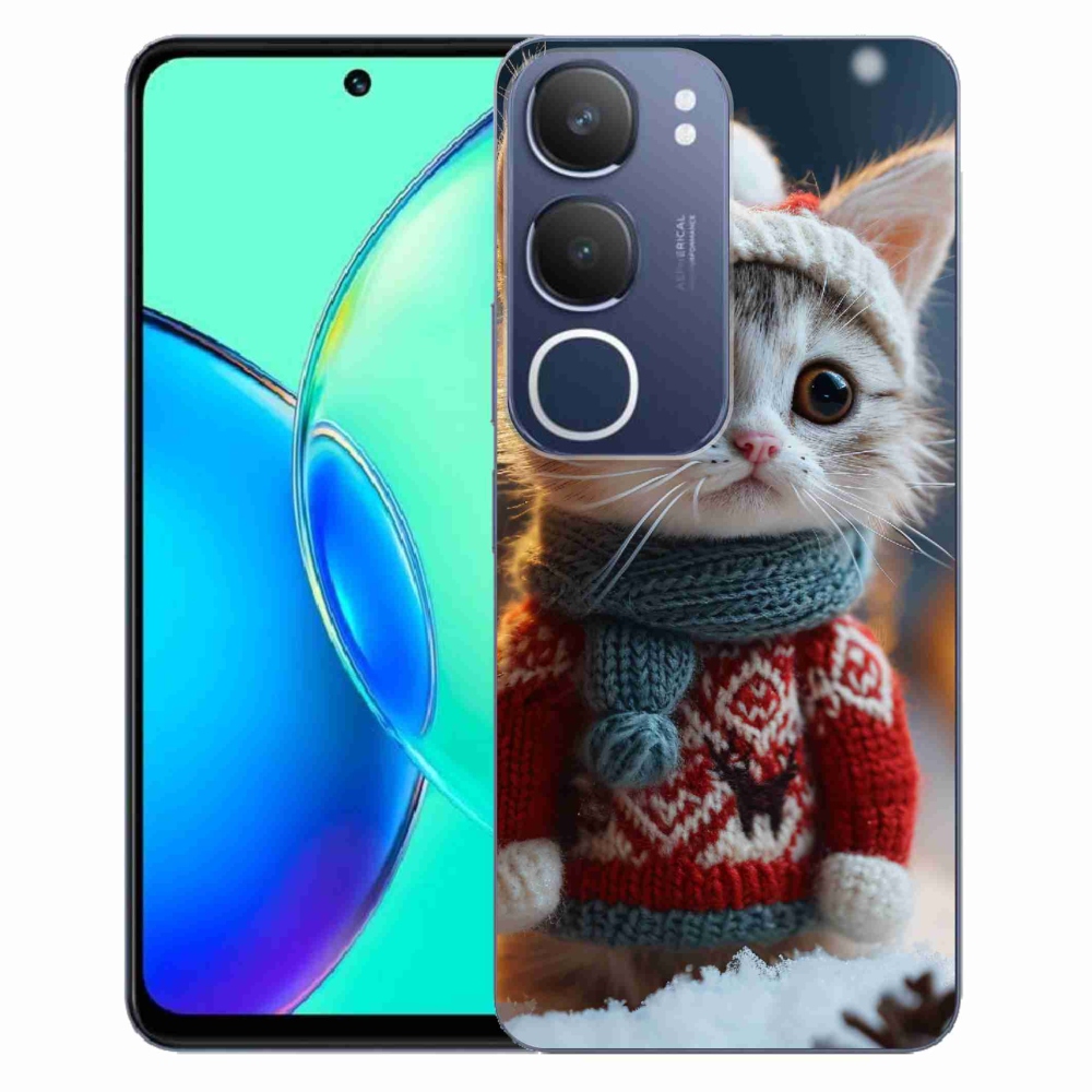 Gélový kryt mmCase na Vivo Y19s - mačiatko vo svetri